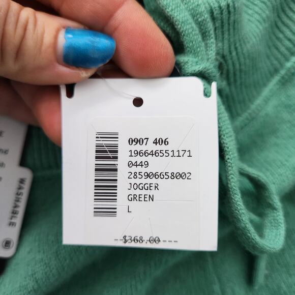 RLX Ralph Lauren Cashmere Jogger Pant L Green Cozycore Quiet Luxury Athlesure - Picture 6 of 10